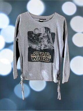 Star Wars Laced Sides Gray Tee Top
